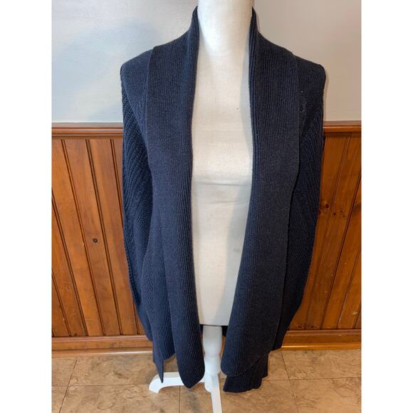 CAbi Sweaters - Womens Cabi Navy Blue Countryside Cable Knit Open Front Cardigan Sweater Size XS